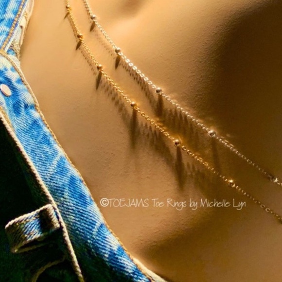 BELLY WAIST CHAIN 30" Ball & Chain Gold Tone or Silver Tone Sexy Jewelry - Picture 1 of 2